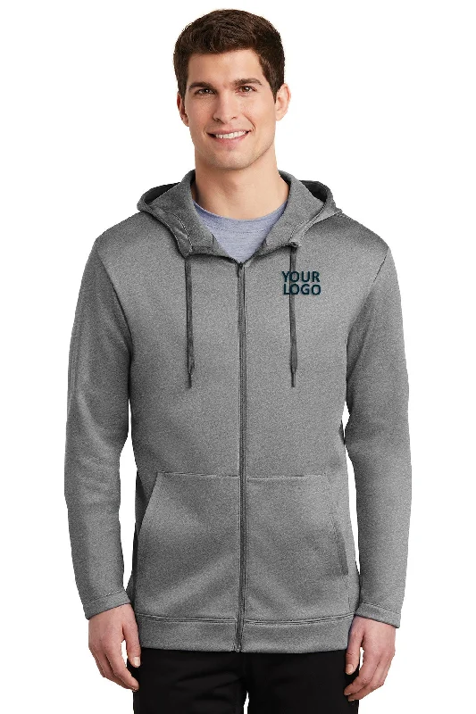 Nike ThermaFIT Customized Zip Hoodies, Dark Grey Heather