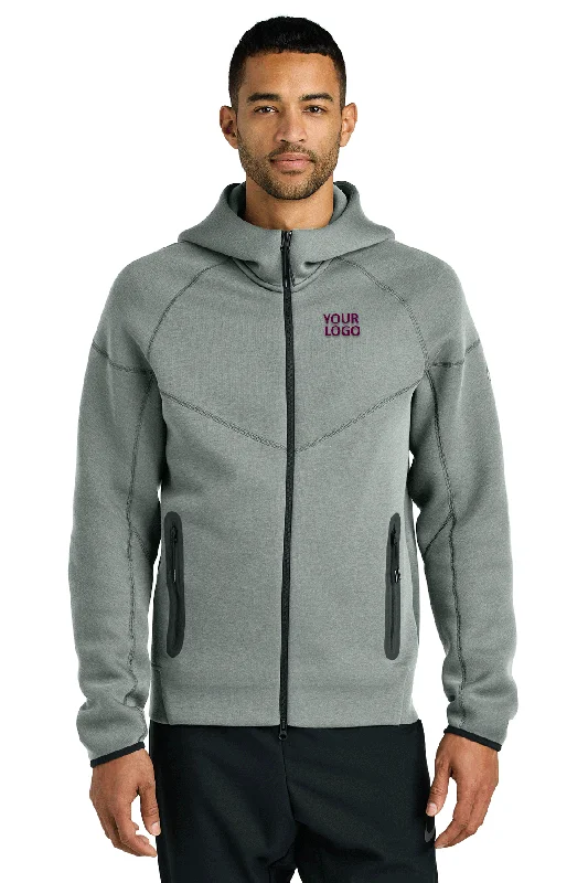 Nike Tech Fleece Full-Zip Custom Hoodies, Dark Grey Heather