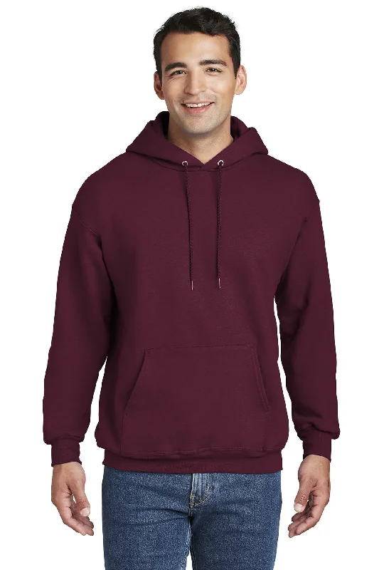 Hanes Ultimate Cotton Pullover Hooded Sweatshirt F170 Maroon