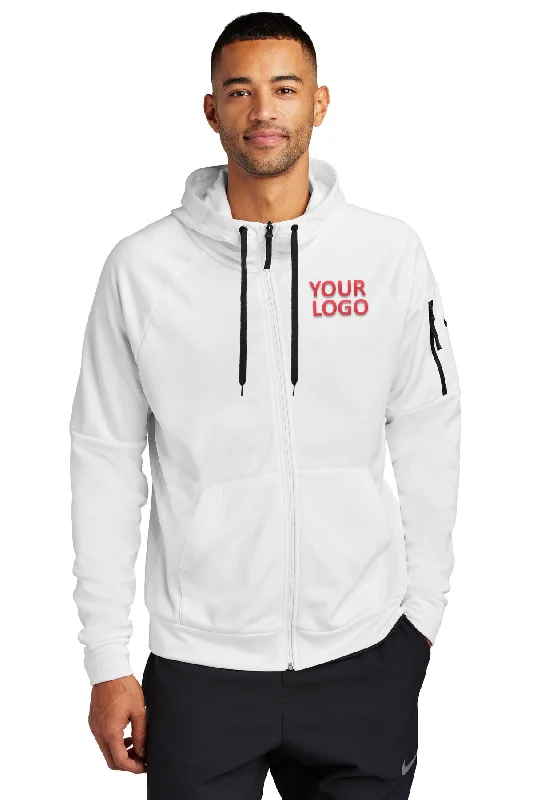 Nike Therma-FIT Pocket ZipUp Custom Hoodies, White