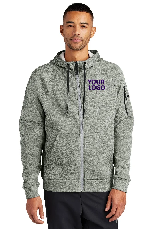 Nike Therma-FIT Pocket ZipUp Custom Hoodies, Dark Grey Heather