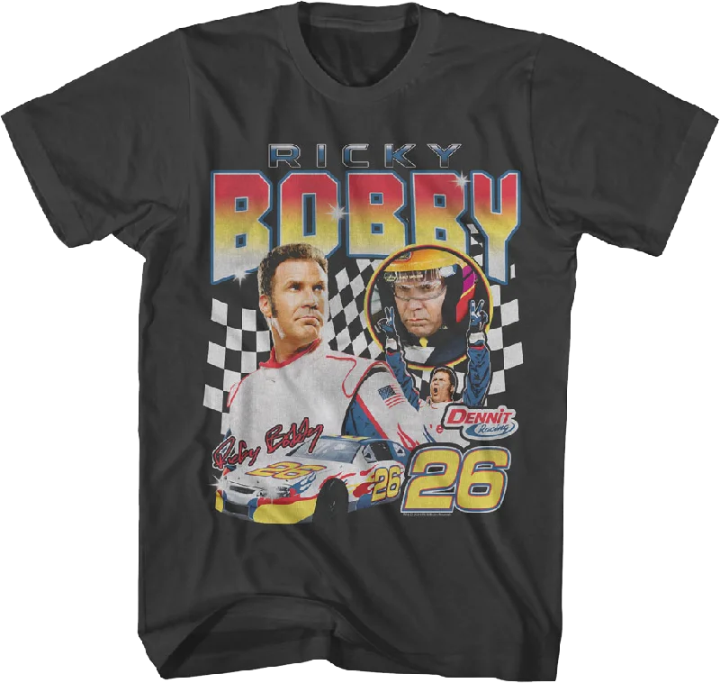 Ricky Bobby Checkered Flag Collage Talladega Nights T-Shirt