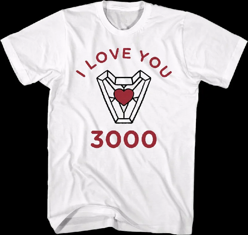 I Love You 3000 Iron Man Heart Marvel Comics T-Shirt