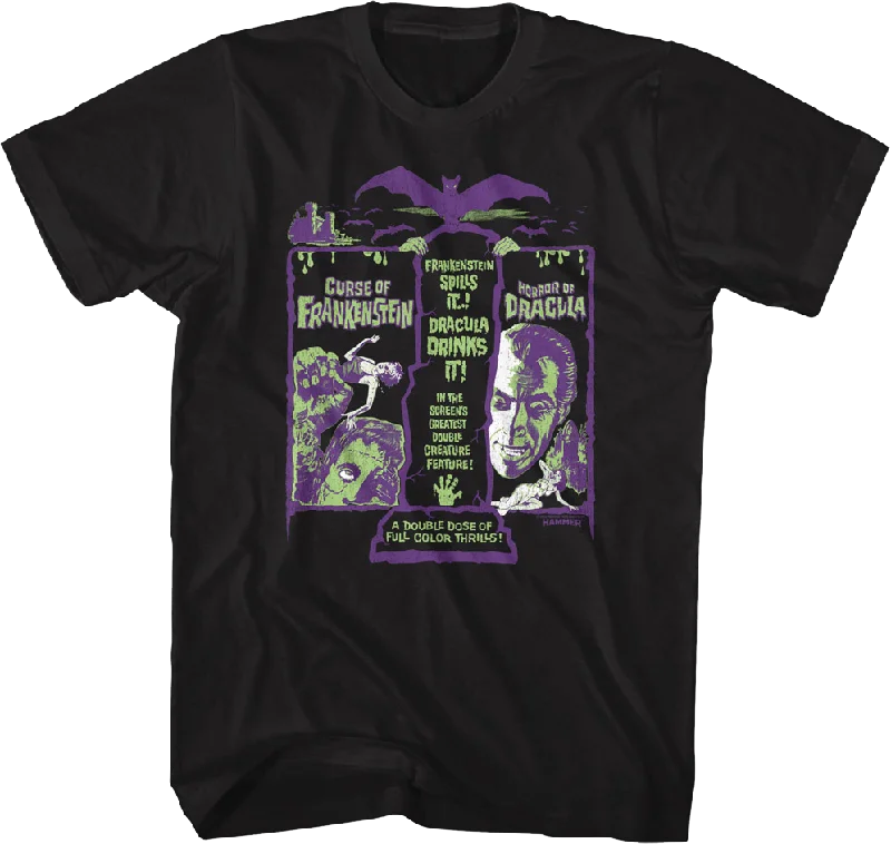 Greatest Double Creature Feature Hammer Films T-Shirt