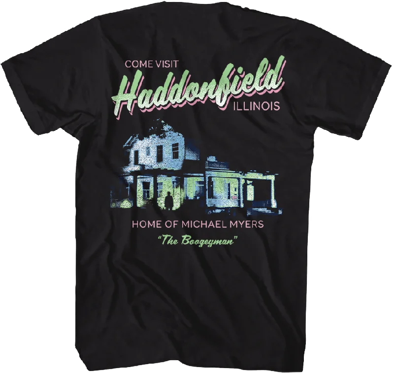 Front & Back Come Visit Haddonfield Halloween T-Shirt