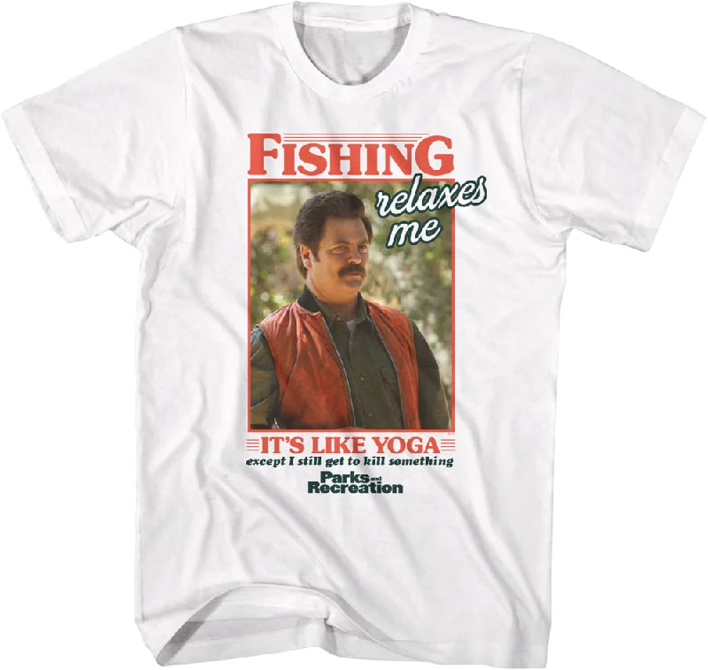 Fishing Relaxes Me Parks And Recreation T-Shirt