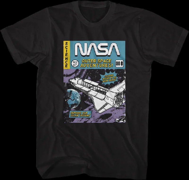 Outer Space Adventures Comic Book Cover NASA T-Shirt