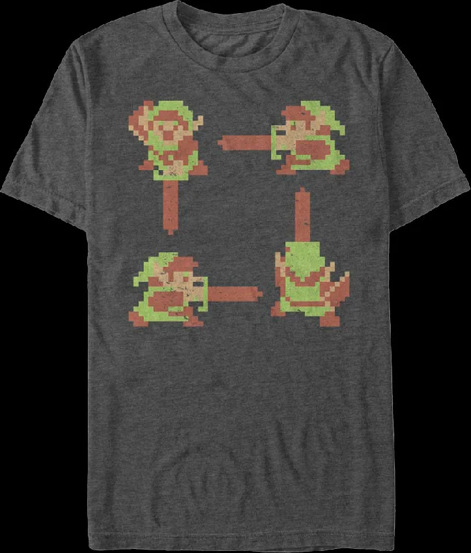 Link 8-Bit Action Poses Legend of Zelda T-Shirt