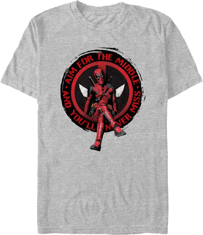 Deadpool Aim For The Middle Marvel Comics T-Shirt