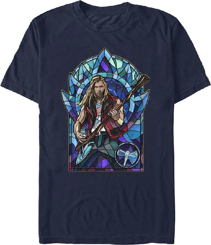 Thor Love And Thunder Stained Glass Window Marvel Comics T-Shirt