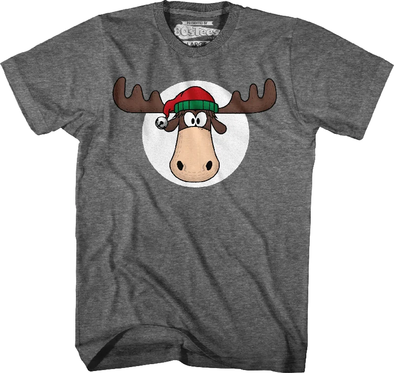 Moose Head With Santa Claus Hat Christmas Vacation T-Shirt