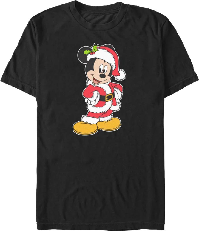 Mickey Mouse Santa Claus Outfit Disney T-Shirt