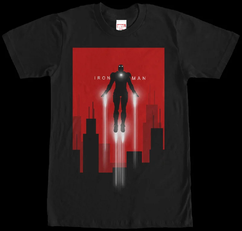 Flying Silhouette Iron Man T-Shirt