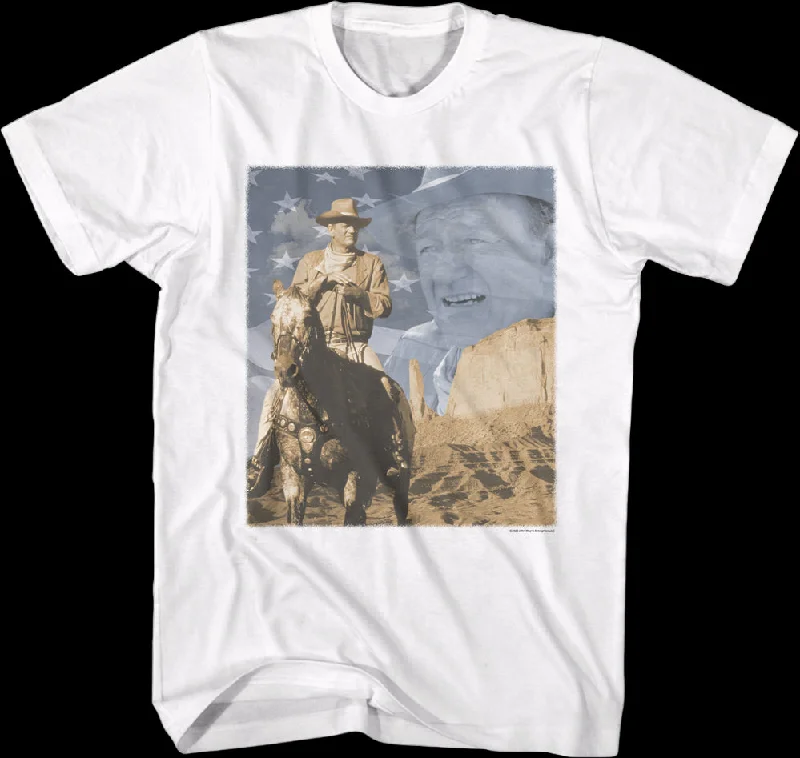 Flag Collage John Wayne T-Shirt