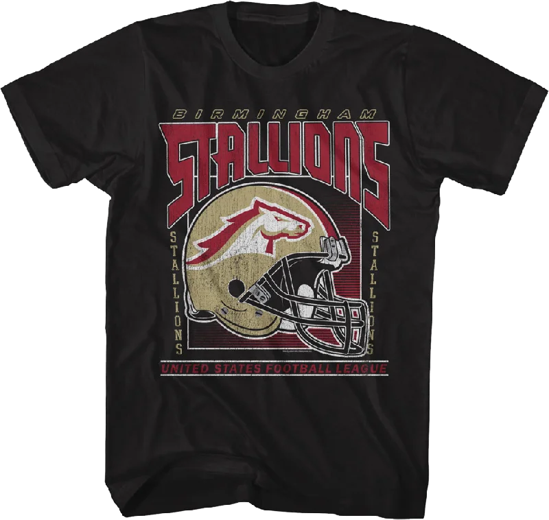 Vintage Birmingham Stallions Helmet USFL T-Shirt