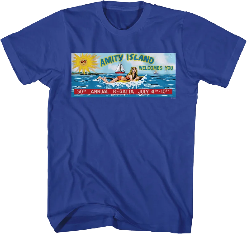 Amity Island 50th Annual Regatta Billboard Jaws T-Shirt