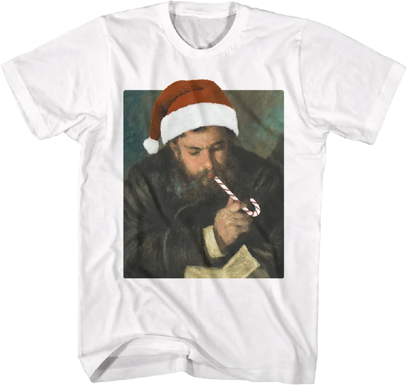 Monet By Renoir In Santa Claus Hat Art Gallery T-Shirt