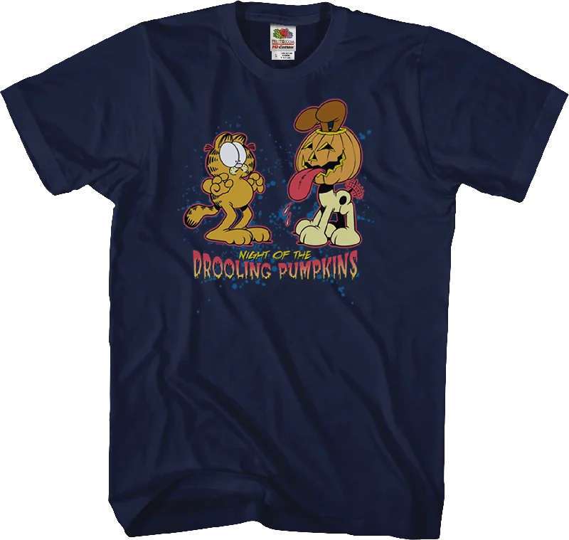 Night Of The Drooling Pumpkins Garfield T-Shirt