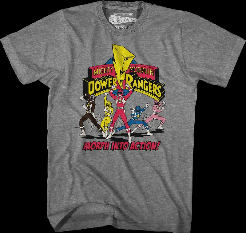 Morph Into Action Mighty Morphin Power Rangers T-Shirt