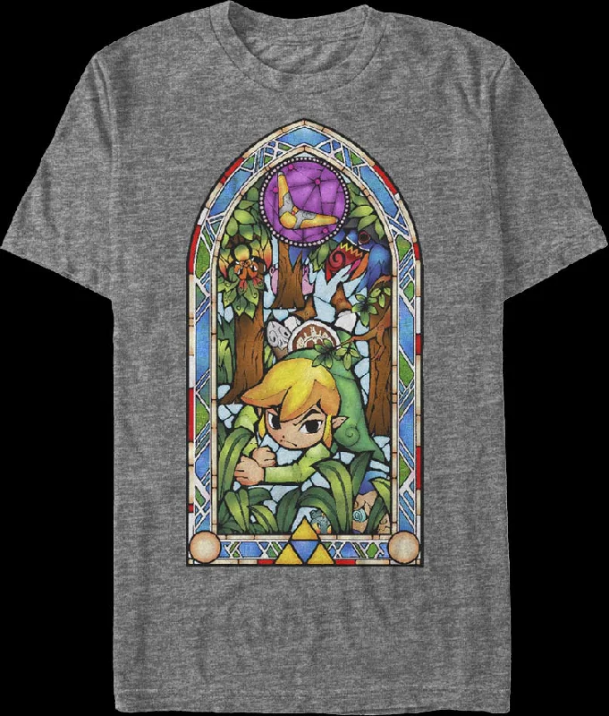 Link Stained Glass Window Legend of Zelda T-Shirt