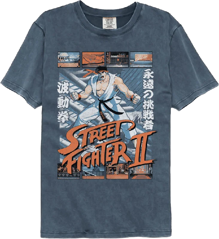 Ryu Fight Scenes Street Fighter II Comfort Colors Brand T-Shirt