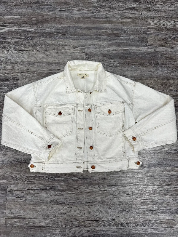 Jacket Denim By Madewell In White Denim, Size: S