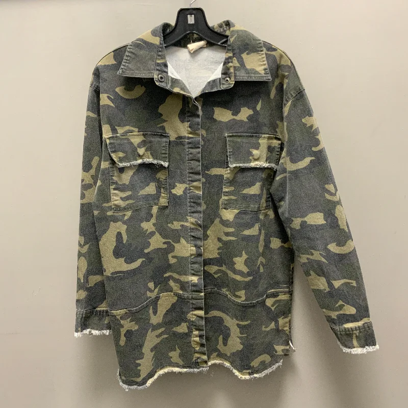 Jacket Shirt By Artistic Works By Lu In Green, Size: M