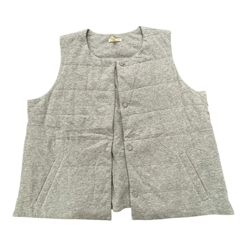 Vest Designer By Eileen Fisher In Grey, Size: Xl