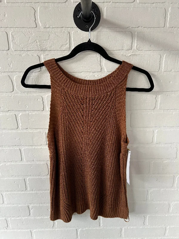 Vest Sweater By Nine West In Brown, Size: L