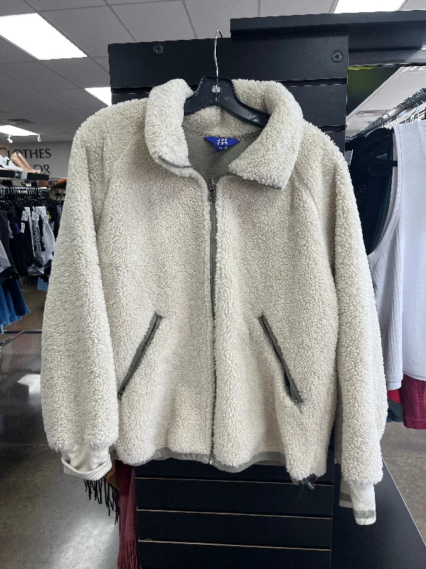 Jacket Faux Fur & Sherpa By Joy Lab In Cream, Size: 2x