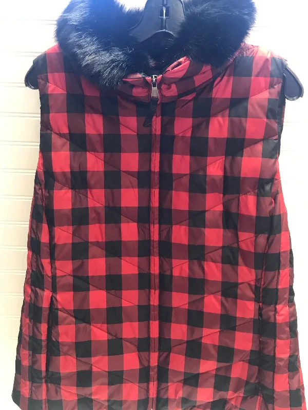 Vest Puffer & Quilted By Talbots In Black & Red, Size: Xl