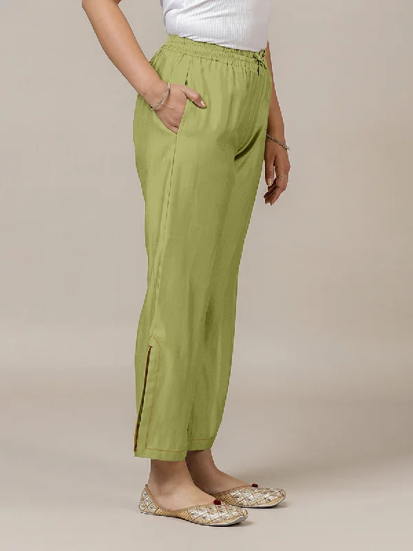 Saba x Rozaana | Pista Green Cotton Silk Pants