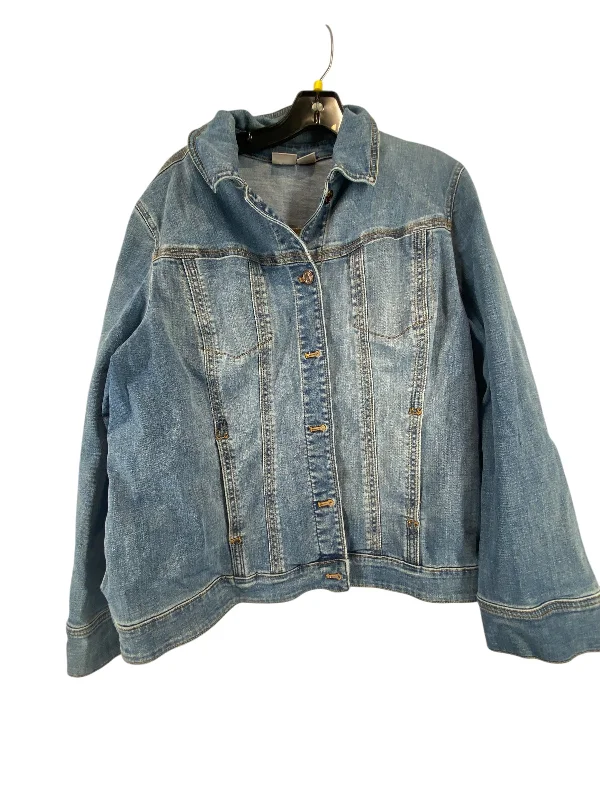 Jacket Denim By Chicos In Blue Denim, Size: L