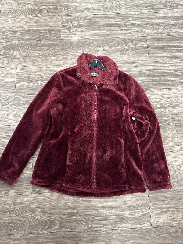 Jacket Faux Fur & Sherpa By 32 Degrees In Maroon, Size: L