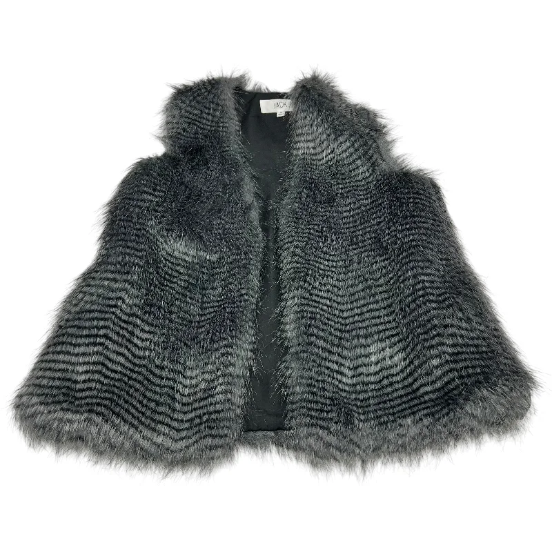 Vest Faux Fur & Sherpa By Jack In Grey, Size: M