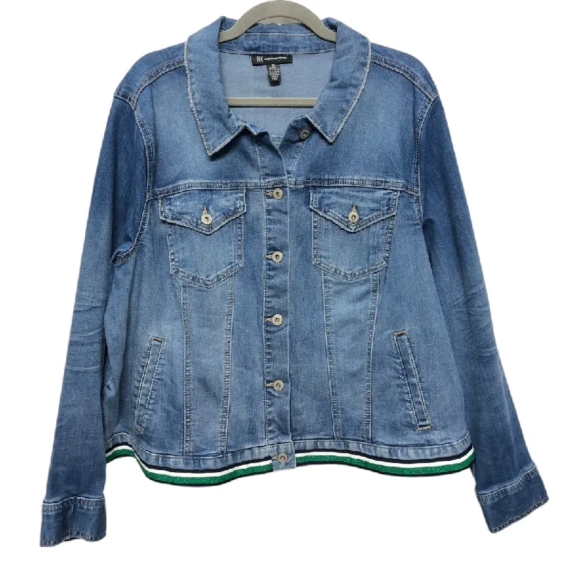 Jacket Denim By Inc In Blue Denim, Size:2X