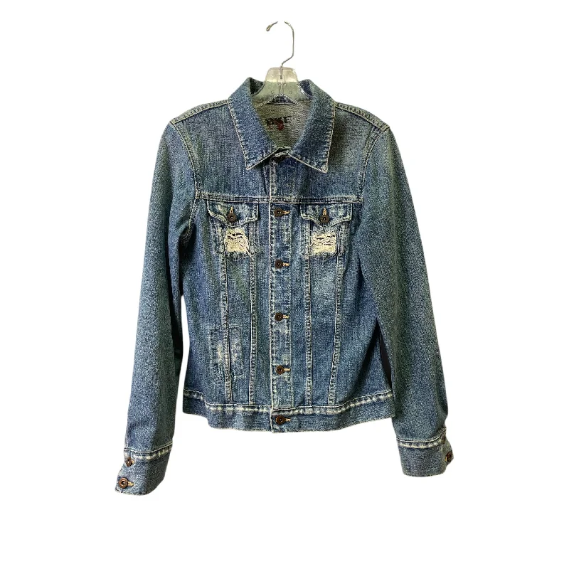 Jacket Denim By Bke In Blue Denim, Size:L