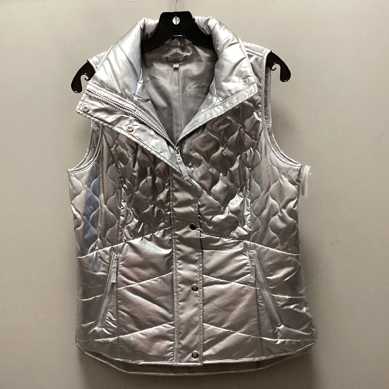 Vest Puffer & Quilted By Talbots In Silver, Size: S