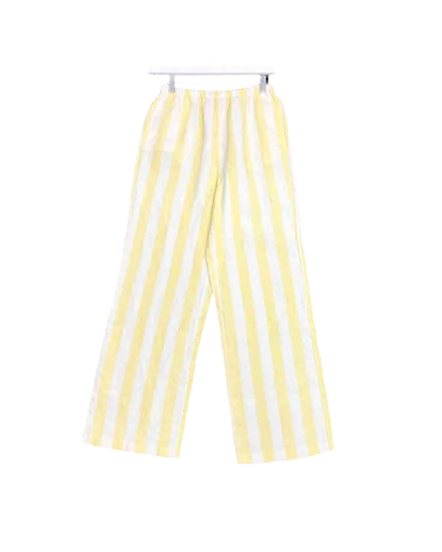 Size XXS | Fine-Day Yellow Check Linen Pants