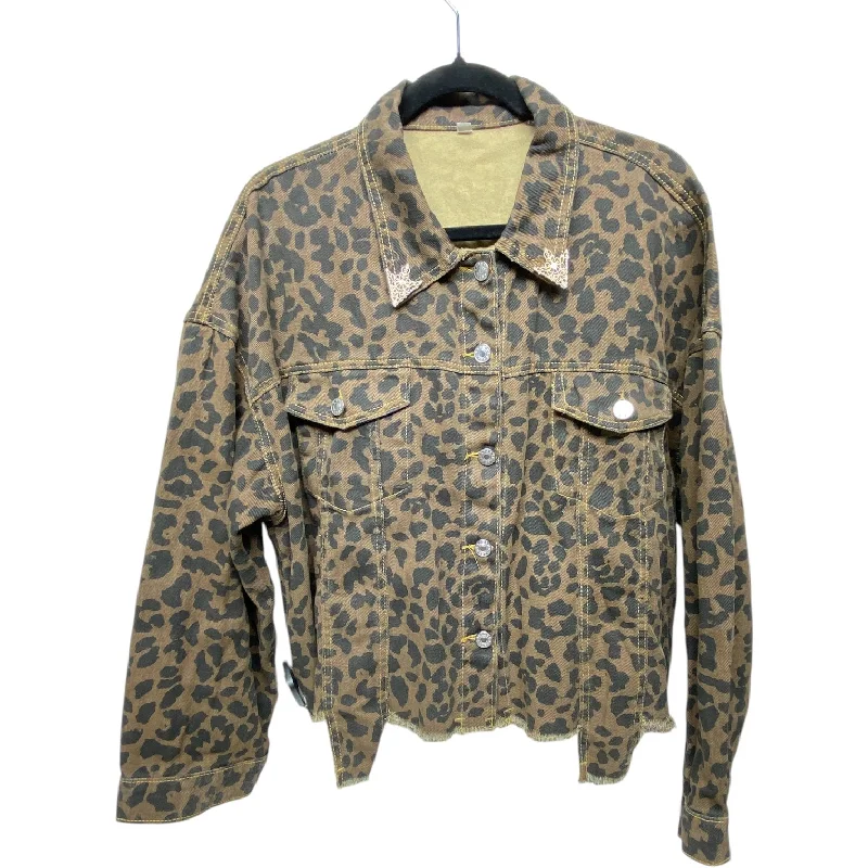 Jacket Denim By Clothes Mentor In Animal Print, Size: Xl