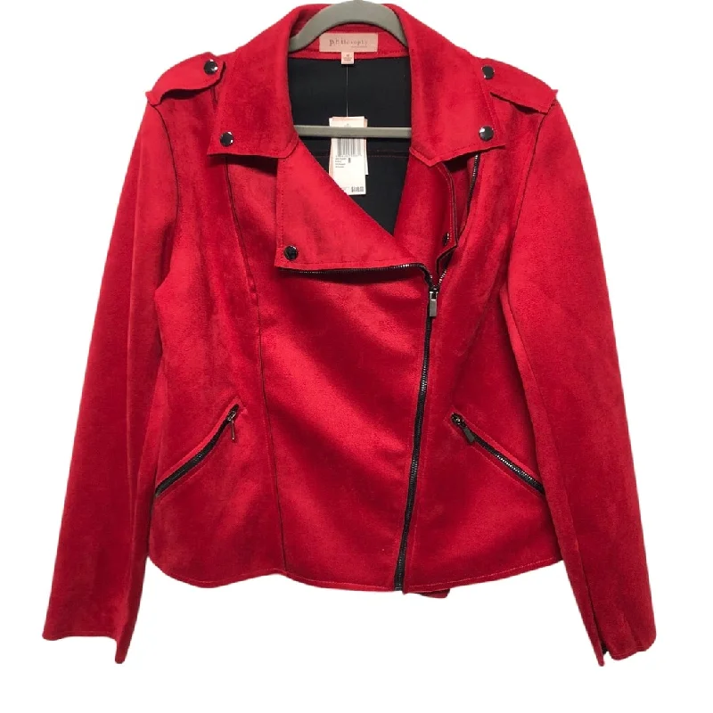 Jacket Moto By Philosophy In Red, Size:M