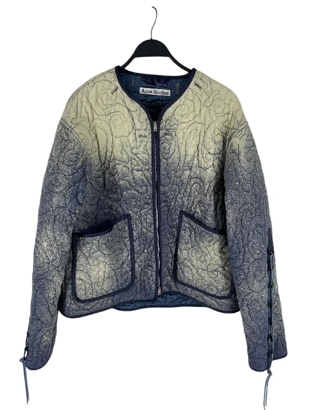 Acne Studios/Jacket/46/Cotton/BLU/All Over Print/QUILTED LACE SLEEVE LINER/JKT