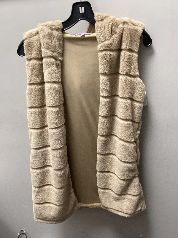 Vest Faux Fur & Sherpa By Cme In Tan, Size: Xs