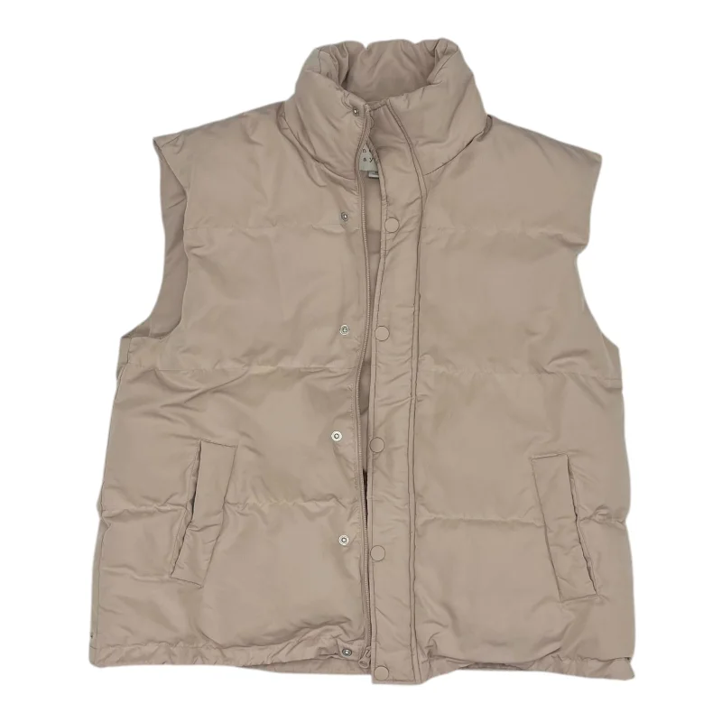 Vest Puffer & Quilted By A New Day In Tan, Size:M