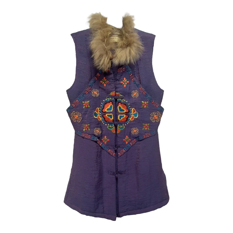 Vest Faux Fur & Sherpa By By The Water In Purple, Size: S