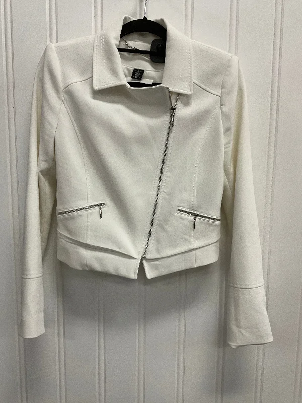 Jacket Moto By White House Black Market In White, Size: 4