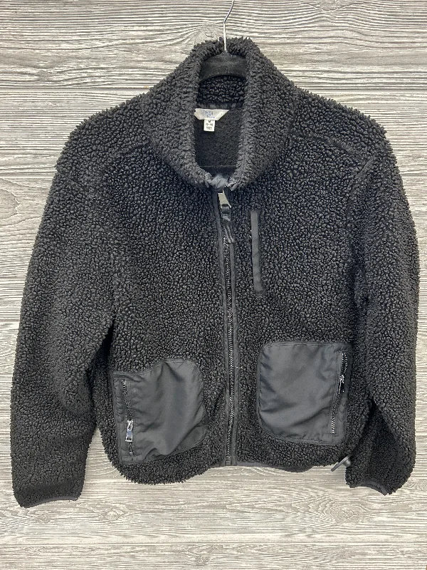 Jacket Faux Fur & Sherpa By Time And Tru In Black, Size: M