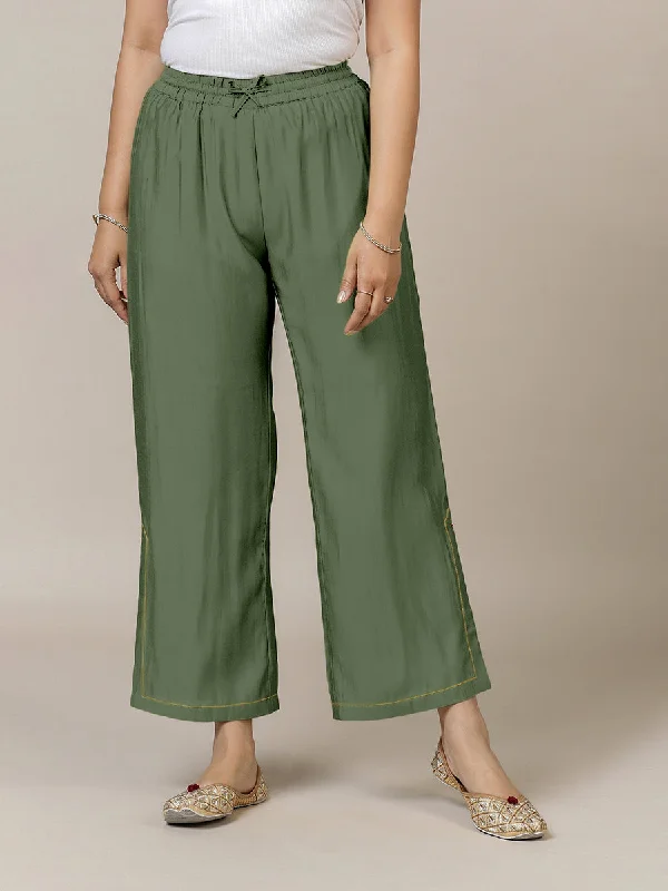 Saba x Rozaana | Hunter Green Cotton Silk Pants