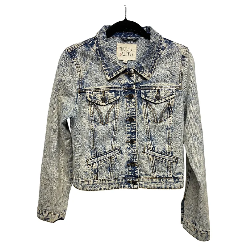 Jacket Denim By Thread And Supply In Blue Denim, Size: M