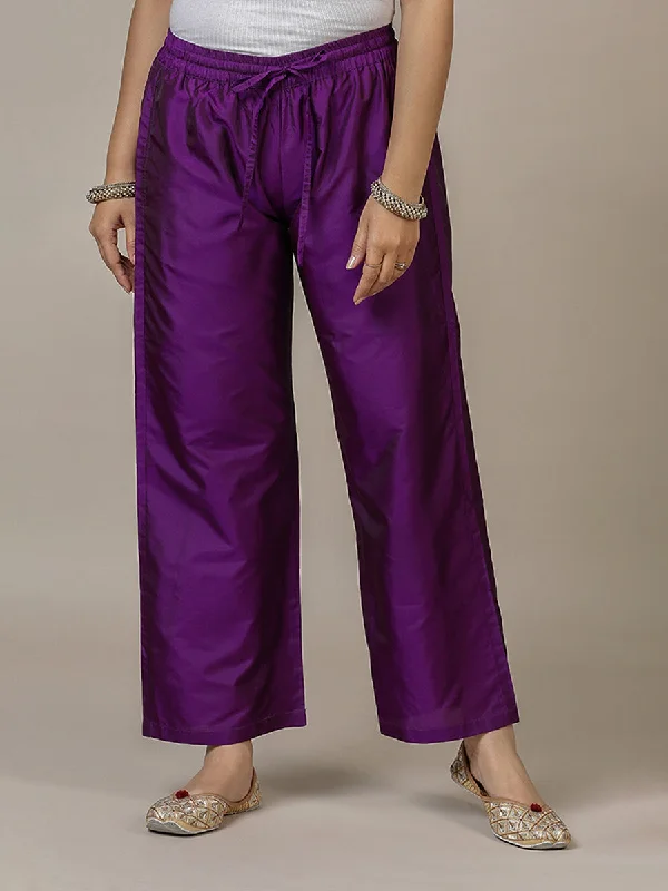 Nyla x Tyohaar | Purple Art Silk Pants